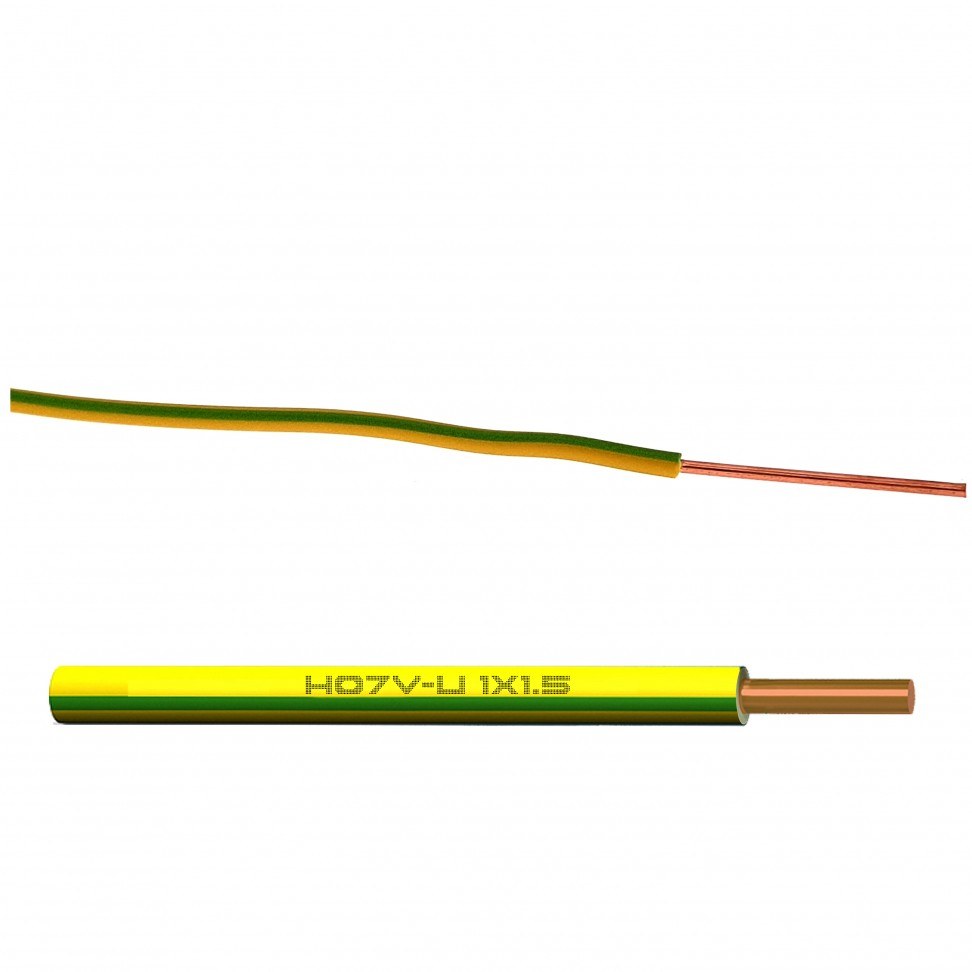 Cabo elétrico unipolar 1,5 mm² amarelo/verde, 1 m — foto 2