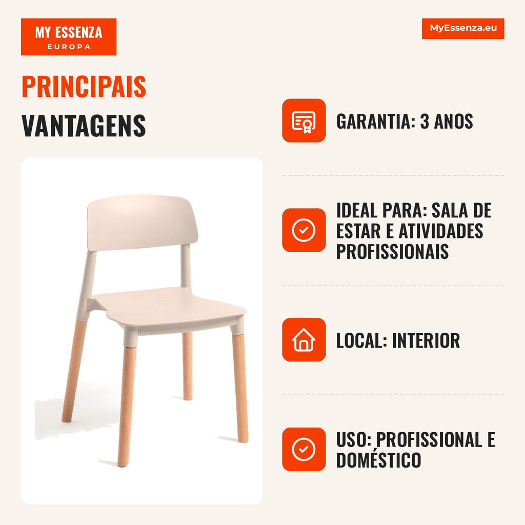 Cadeira Tinpi — Beige — Infografia — vantagens