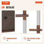 Lâmpada de Pé LED com Prateleiras Brilho Ajustável Interruptor de Pé para Quarto Castanho Rústico — infografia 2