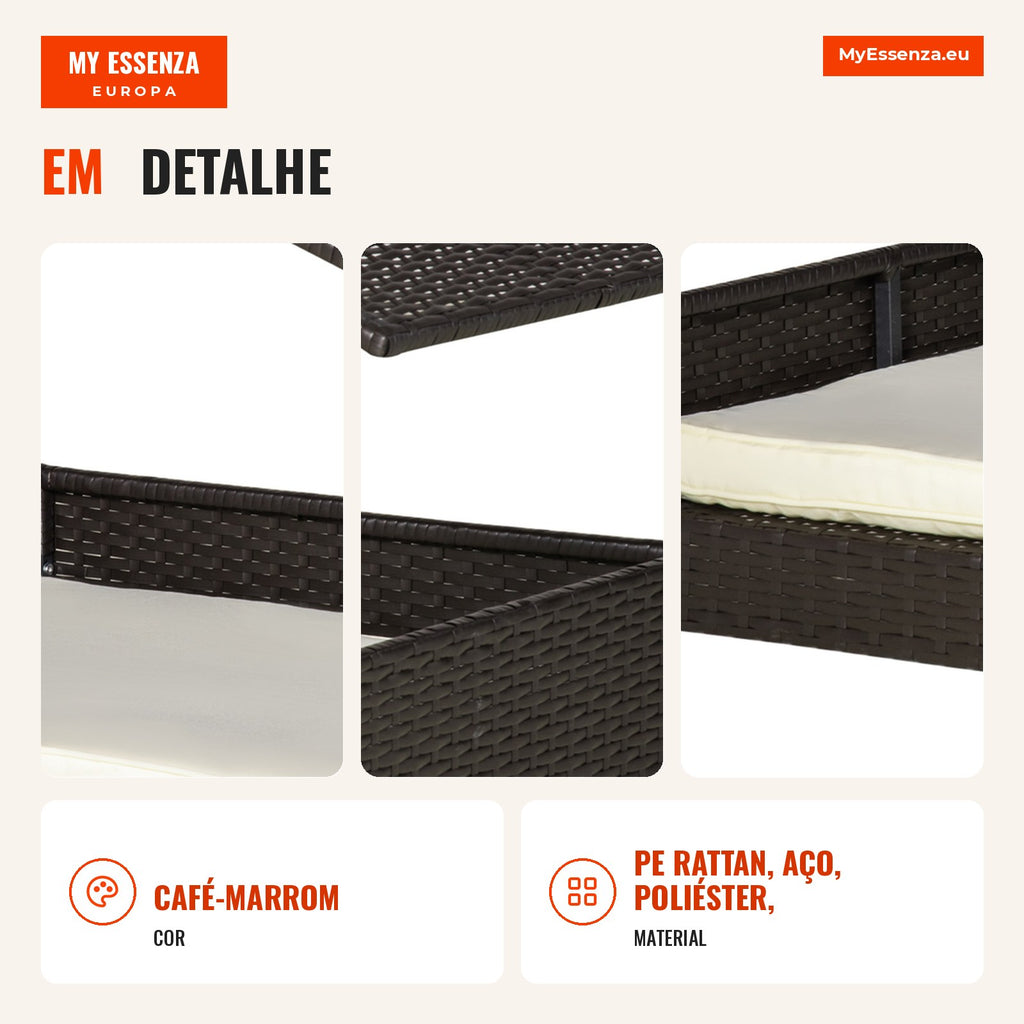 Rattan Cama para Cães para Exterior com Teto, Cama Elevada para Cães 69 x 98 x 70 cm Cama Refrescante para Animais de Estimação com Estrutura Metálica, Almofadas Removíveis para Cães Pequenos e Médios, Café-Marrom — infografia 2