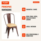Cadeira Meyer Madeira Natural — Marrom — Infografia — vantagens