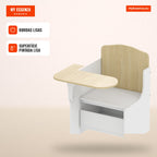 Mesa e Cadeira para Crianças com Cesto de Arrumação Conjunto de Mesa de Atividades 2 em 1 para Desenho Leitura e Brincadeiras Branco — infografia 2
