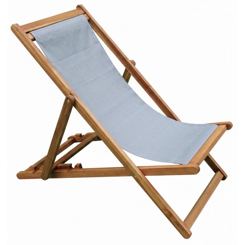 Cadeira relax de jardim em madeira de acácia cinzenta 105x53x88 cm — foto 2