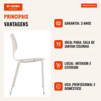 Pack 4 Cadeiras Ceply — Branco — Infografia — vantagens
