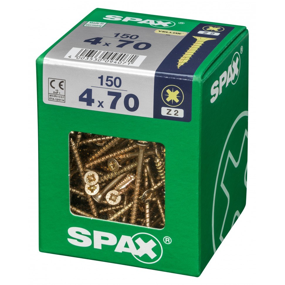 Parafuso de aço cabeça plana 4 x 70 mm XL, 150 unidades — foto 2