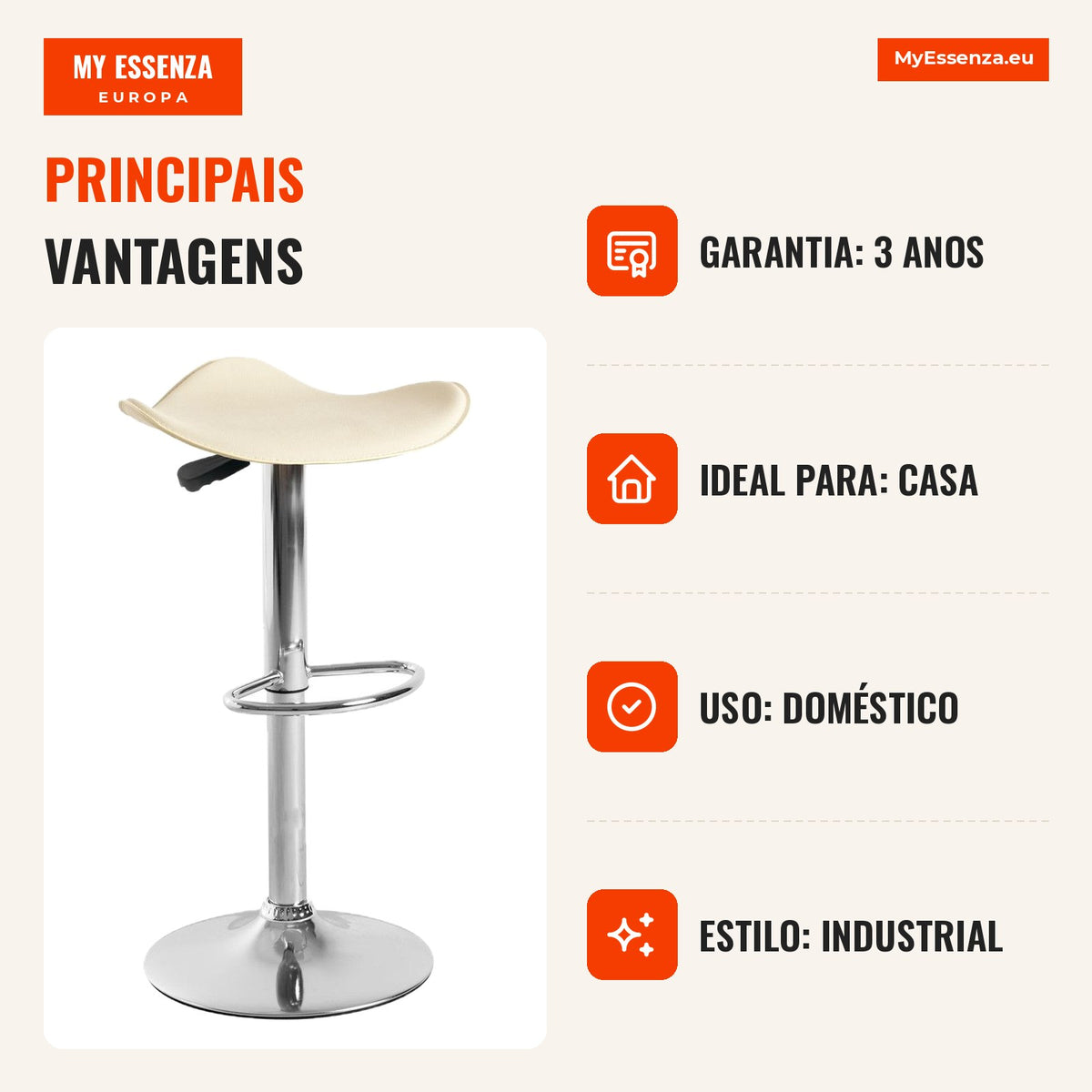 Banco Cromen — Beige — Infografia — vantagens