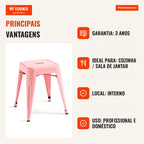 Banco Meyer Pequeno 45 cm — Rosa — Infografia — vantagens