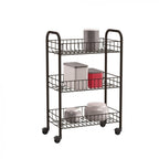 Carrinho Multiusos 3 Prateleiras Siena Preto Metaltex 63x41x23cm — foto 2