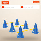 Conjunto Agilidade para Cães Equipamento de Agilidade 3 peças para Treino de Cães Conjunto de Obstáculos com 6 Cones 3 Barreiras Bolsa de Transporte — infografia 2
