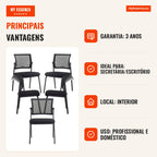Pack 5 Cadeiras Confidente Beroli — Cinza escuro — Infografia — vantagens
