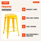 Banco Meyer Baixo 65 cm — Amarelo — Infografia — vantagens
