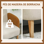 Sofá de 2 Lugares Estofado em Veludo Sofá de Sala de Estar com Apoio para os Braços e Pés de Madeira Sofá Pequeno Carga 240 kg para Dormitório Escritório 130x74x76 cm Bege e Ocre — foto 6