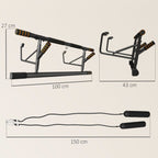 Barra de Elevação Multifuncional Barra de Elevação de Parede com Bandas Elásticas de Resistência Carga 150 kg para Exercício e Treino em Casa Ginásio 100x50x27 cm Preto e Laranja — foto 3
