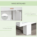 Móvel Caixa de Areia para Gatos com Porta com Arranhador Caixa de Areia para Gatos de Interior 91x52x50,5 cm Branco — foto 7