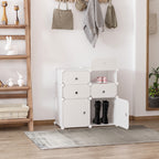 Armário Modular de Plástico Armário Modular com 6 Cubos Organizador de Roupas Sapatos Brinquedos 75x37x73cm Branco — foto 2