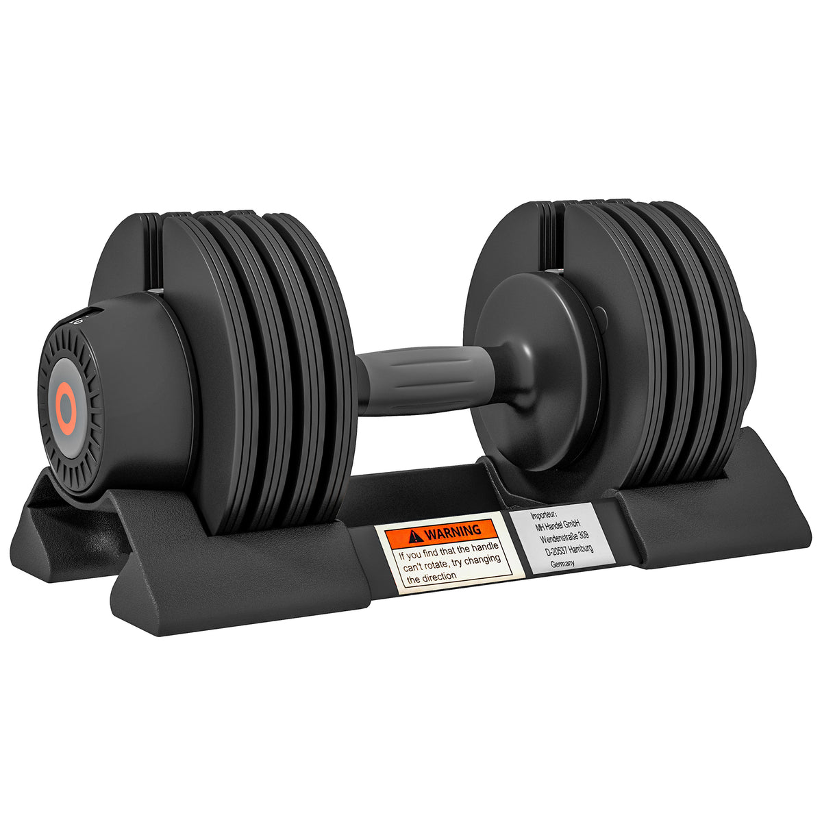 Conjunto de Pesos Ajustável de 10 kg Haltere para Exercício com Ajuste Rápido de Peso com Base de Armazenamento e Pega Antiderrapante para Treino em Casa e Ginásio 33xØ16 cm Preto — foto 1