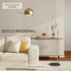 Candeeiro de Pé em Forma de Arco com Altura e Comprimento Ajustáveis Candeeiro de Leitura para Lâmpadas E27 Potência Máxima 40W com Interruptor de Pé 110-115x30x170-180 cm Dourado e Preto — foto 4