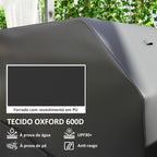 Capa para Barbecue Impermeável Capa Protetora para BBQ em Tecido Oxford 600D Anti-Vento Anti-Pó Anti-Humidade Anti-UV Capa de Barbecue com Fechos de Velcro 147x61x122 cm Preto — foto 4