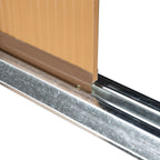 Abrigo de Jardim Metálico 340x386x200cm Abrigo de Exterior para Armazenamento de Ferramentas com Base de Reforço Incluida 4 Janelas de Ventilação e Porta Corredeira Marrom — foto 9