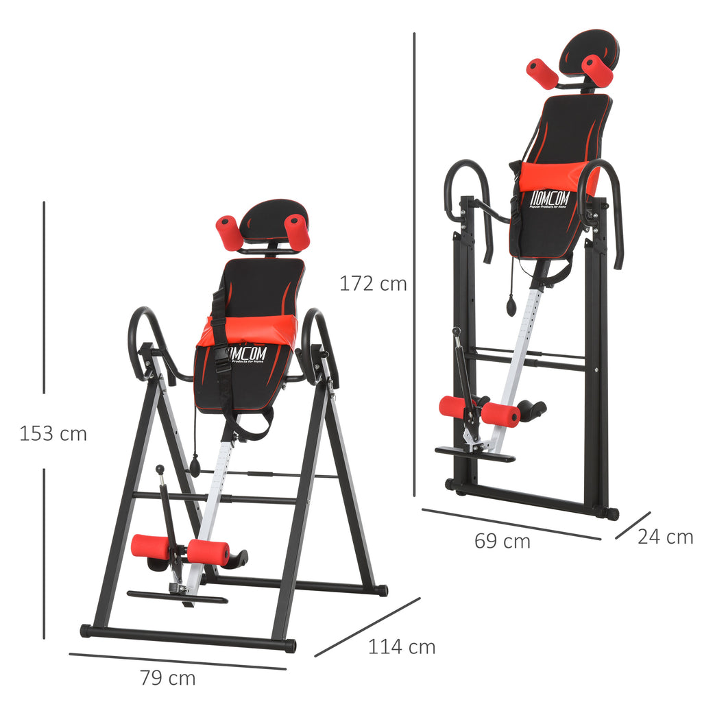 Mesa de Inversão Gravitacional Dobrável Acolchoada com Cinto de Segurança Ajustável em Altura para Usuários de 130-190 cm Exercício e Alívio da Dor nas Costas Carga Máxima 150 kg — foto 3