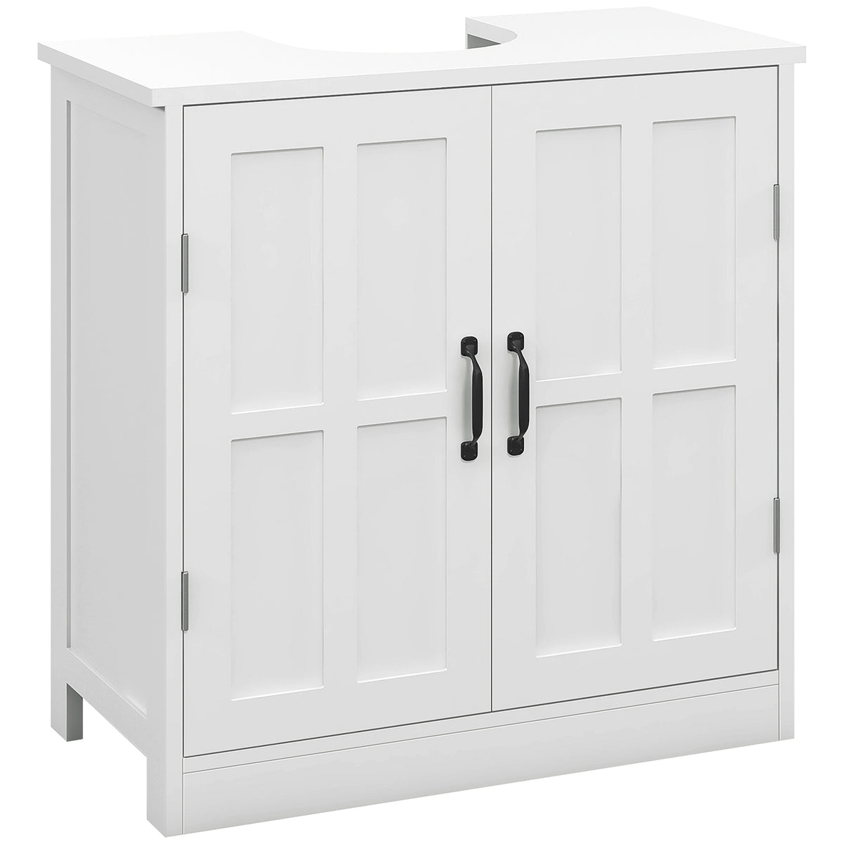 Móvel para Lavatório Pousar Armário para Casa de Banho com 2 Portas e Prateleira Interior Ajustável Capacidade 20 kg 60x30x60 cm Branco — foto 1