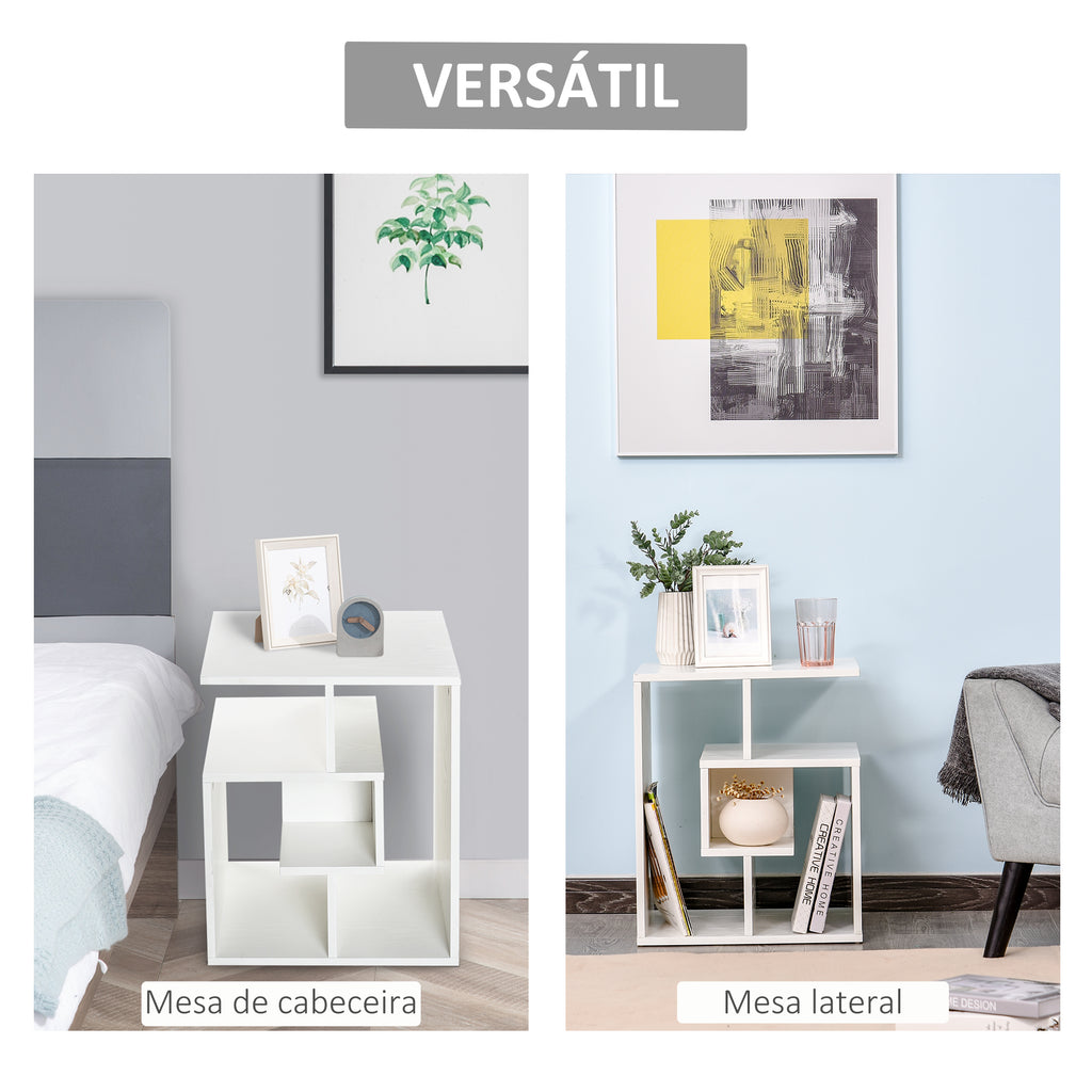 Mesa de Centro Mesa-de-Cabeceira Mesa de Café, Chá Mesas de Apoio para Sala Quarto Estante para Arrumação 45x40x55cm Branco — foto 6