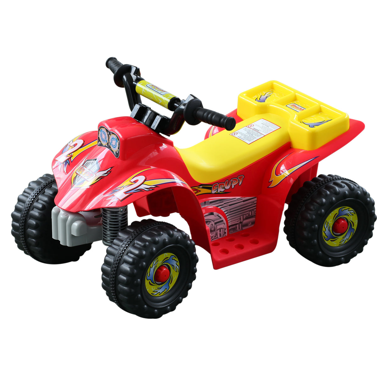 Quadriciclo Bateria 6V Quadicilo Elétrico para Crianças acima de 18 Meses Velocidade 2,5km/h Carga Máx 20kg Sons Luzes e Carregador Incluido 66x43x43 Vermelho e Amarelo — foto 1