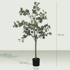 Eucalipto Artificial 120 cm Planta Artificial Decorativa Grande Árvore Artificial de Interior com 230 Folhas Decoração para Casa Escritório Dormitório Verde — foto 3
