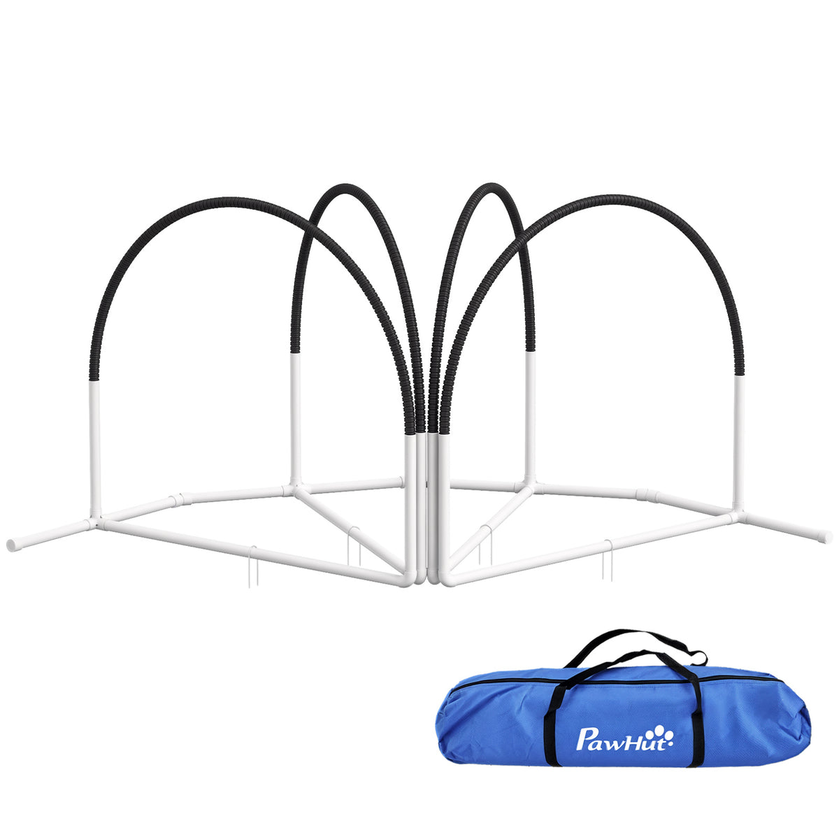 Conjunto de Treino de Agilidade para Cães de 4 Peças Jogo de Agilidade para Cães com Bolsa de Transporte 89x69x99 cm Preto — foto 1