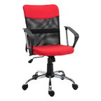Cadeira ergonômica basculante e giratório para escritório com assento ajustável em altura, apoios de braço e rodas 57x57x93-103 cm Preto e vermelho — foto 1