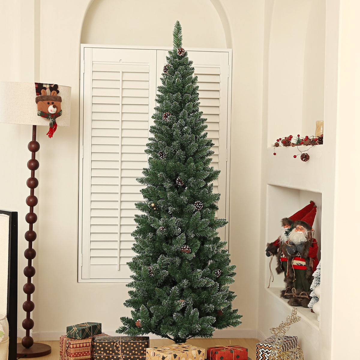Árvore de Natal 180 cm Árvore de Natal Artificial com 618 Ramos e Suporte de Metal Árvore de Natal para Sala de Estar Interior Verde — foto 2