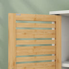 Móvel para Lavatório Móvel Sob Lavatório Moderno com Portas Magnéticas de Bambu e Estante Ajustável 60x30x60 cm Branco e Madeira — foto 8
