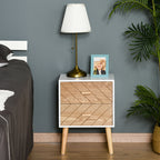 Mesa de Cabeceira com 2 Gavetas Mesa de Cabeceira com Espaço de Armazenamento para Dormitório 40x30x55,5 cm Branco e Madeira — foto 2