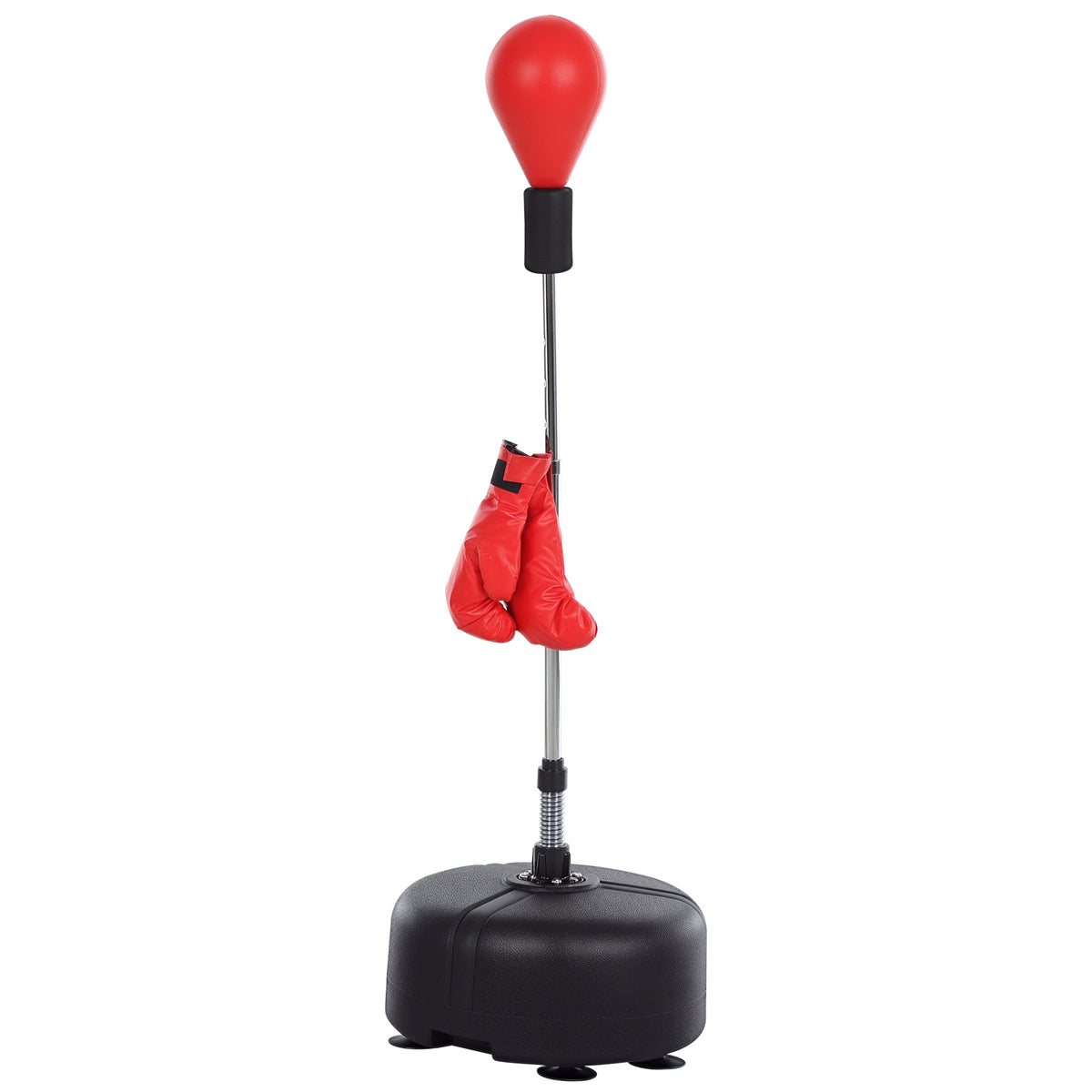 Punching Ball Ajustável em Altura com Base Recarregável Punching Ball de Boxe com Suporte e Luvas para Adultos e Adolescentes Ø48x136-154 cm Vermelho — foto 1