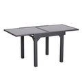 Mesa de Jardim Extensível Mesa de Jantar Retangular com Bancada de Vidro Temperado Carga 50 kg para Varanda Pátio Exterior 160x80x75 cm Preto — foto 1