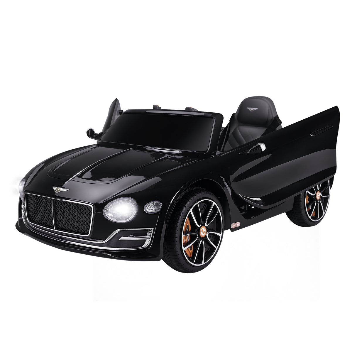 Bentley GT elétrico licenciado para crianças acima de 3 anos, 2 velocidades com controle remoto farois musica preto — foto 1