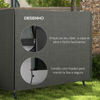 Capa para Móveis de Jardim Capa Protetora para Baloiços de Exterior com Fecho de Correr 205x124x164 cm Cinza Escuro — foto 6