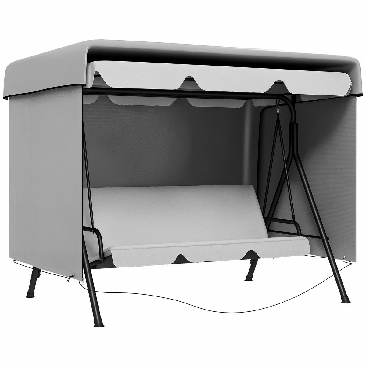 Capa para Baloiço de Jardim, Capa para Baloiço Exterior com Fecho, Impermeável, 215x155x150 cm, Cinzento Claro — foto 1