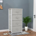Cómoda com 4 Gavetas de Tecido Móvel de Arrumação Multifuncional para Dormitório Sala de Estar Corredor 45x30x92 cm Cinza e Branco — foto 2