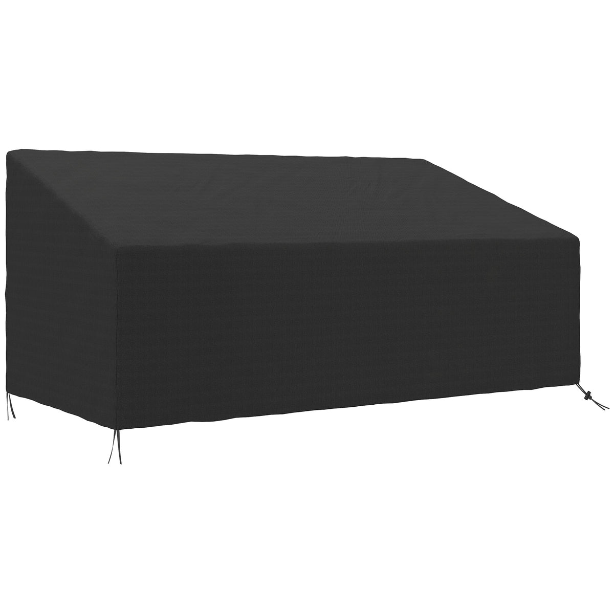 Capa Protetora para Móveis de Jardim Cobertura de Móveis de Tecido Oxford 600D Impermeável para Sofás Bancos 218x111x63-101 cm Preto — foto 1