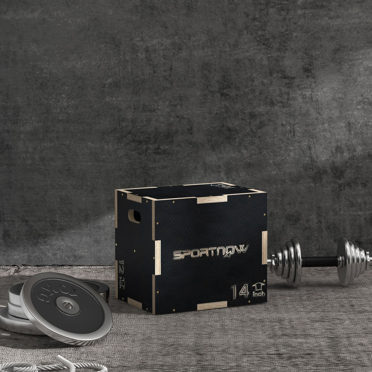 Caixa Pliométrica com 3 Alturas Diferentes Caixa de Saltos para Treino de Força em Casa Escritório Ginásio CrossFit Carga 120 kg 40,5x35,5x30,5 cm Preto — foto 2
