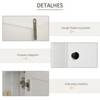 Armário de banheiro multifuncional Armário de parede com economia de espaço com 3 níveis abertos 1 porta Prateleira de sobreposição ajustável 53x14.5x50.5 cm Branco — foto 5