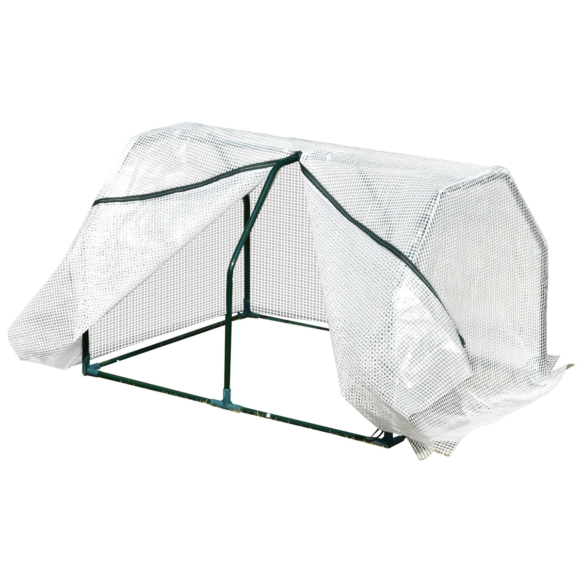 Estufa de Jardim Terraço 100x70x60cm Estufa Pequena com Zíper pra Cultivos de Plantas Flores Estrutura de Aço Cobertura PE Branco — foto 1