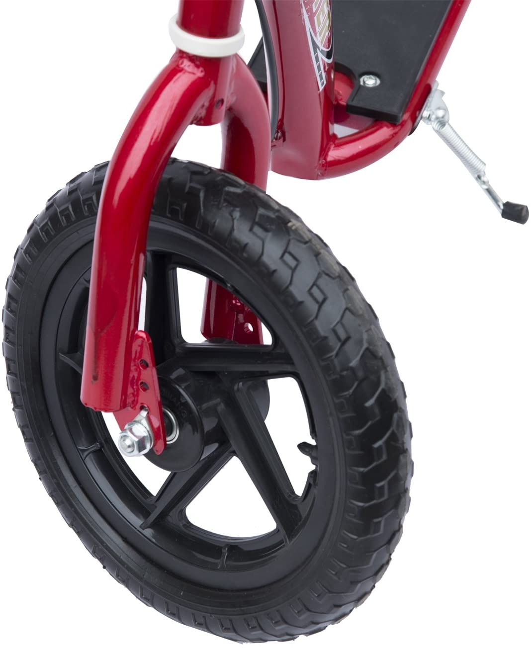 Trotinete com 2 Rodas de 12 Polegadas Trotinete para Crianças com Guiador Ajustável Freio e Cavalete Carga Máxima 100kg 120x52x80-88cm Vermelho — foto 8
