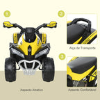 Quadriciclo para Crianças acima de 18 Meses Carro Andador Infantil com Função de Luzes e Música Desenho Inovador Carga 20kg 67,5x38x44cm Amarelo — foto 7