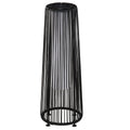Candeeiro Solar de Vime de Energia Solar com LED 1,5 W Interruptor de Controle Automático de Luz Decoração Exterior Ø21,5x61cm Preto — foto 1