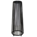Candeeiro Solar de Vime de Energia Solar com LED 1,5 W Interruptor de Controle Automático de Luz Decoração Exterior Ø21,5x61cm Preto — foto 1