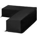 Capa Protetora para Móveis de Jardim em Forma de L Cobertura para Sofás Exterior com Fivelas de Tração Tecido Oxford 600D Impermeável 260x192x82cm Preto — foto 1