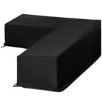 Capa Protetora para Móveis de Jardim em Forma de L Cobertura para Sofás Exterior com Fivelas de Tração Tecido Oxford 600D Impermeável 260x192x82cm Preto — foto 1