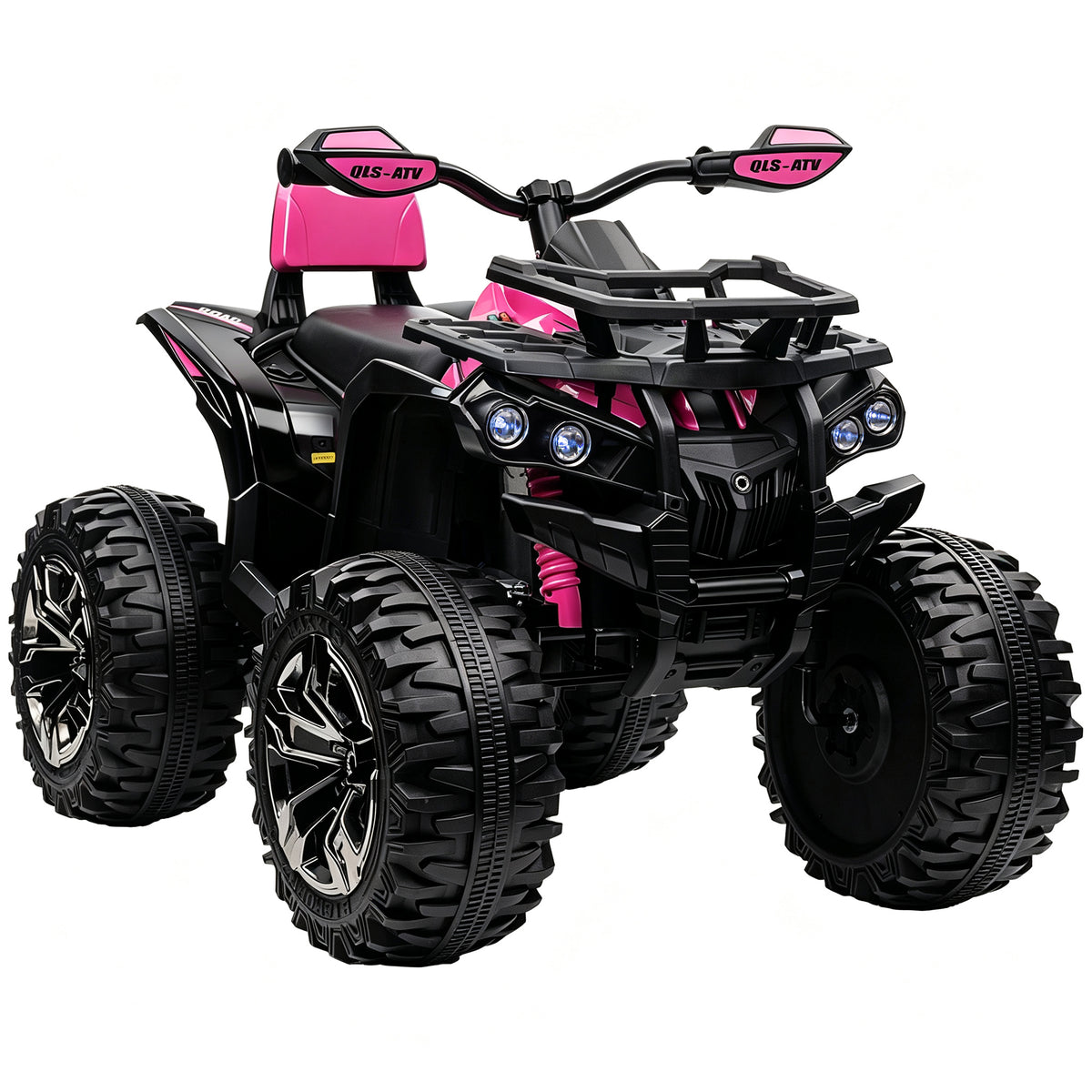 Quad Elétrico Infantil 12V com 2 Motores, 3-8 km/h, Música, Faróis LED e USB, Rosa — foto 1